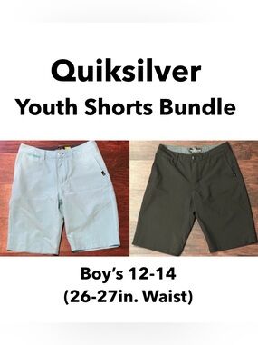 Quiksilver Youth Amphibian Shorts Bundle, Boy’s 12-14 (26-27” Waist)